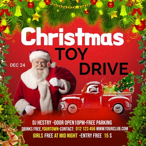 Christmas Toy Drive Party Flyer Template Postermywall