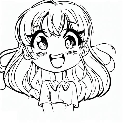 Laughing Anime Girl Coloring Page Download Print Or Color Online For