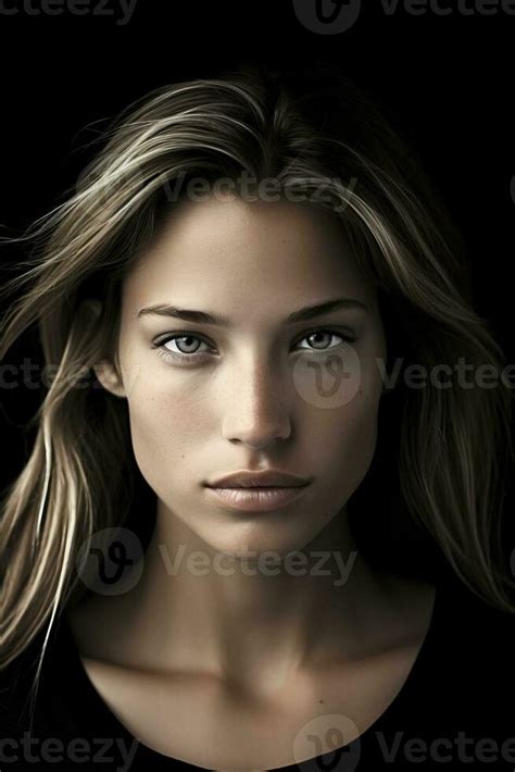 a woman with long blonde hair and blue eyes generative ai 29686100 ...