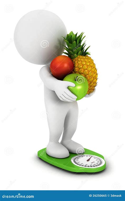 3d White People Fruit Diet Stock Illustration Illustration Of