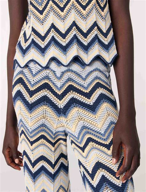 Crochet Trousers Blue For Women Maje