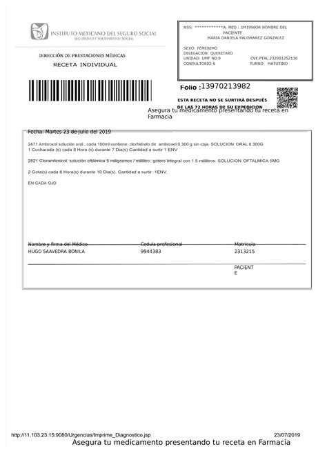 Descubrir Imagen Receta Medica De Urgencias Del Imss Abzlocal Mx