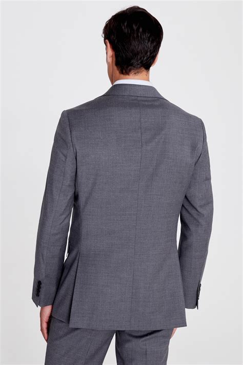 Tailored Fit Grey Twill Jacket Buy Online At Moss