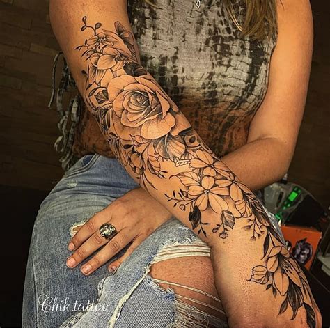 Feminine And Floral Design For Chik Tattoo Tattoo Instant Download Of Stencil Tattoo Design