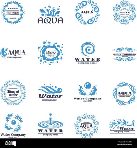 Water Logo Set Stock Vector Image And Art Alamy