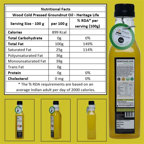 Wood Cold Pressed Groundnut Oil 500 Ml Heritage Life