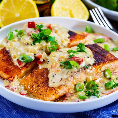 Cajun Salmon With Creamy Parmesan Sauce Spicy Southern Kitchen