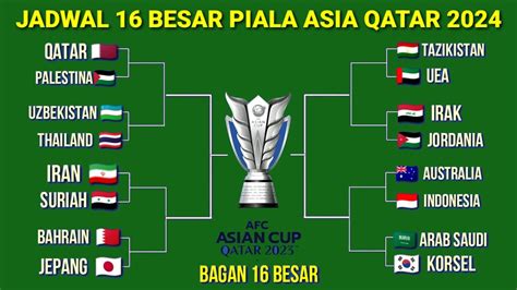 Jadwal 16 Besar Piala Asia 2024 Indonesia Vs Australia Skema Bagan