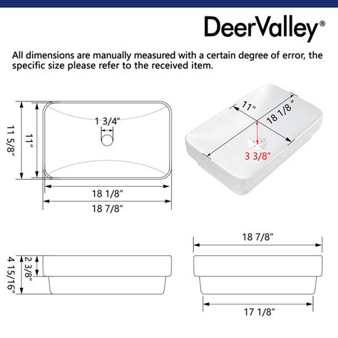 Deervalley Ally 19 X 12 Semi Recessed White Rectangular Vitreous