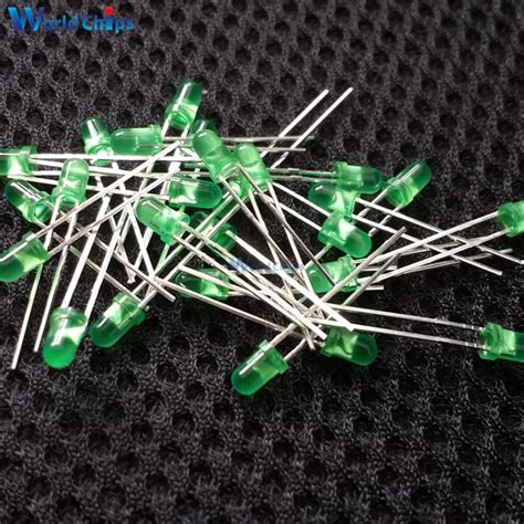 100pcs Led 3mm Green Color Green Light Super Bright Integrated