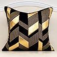 Amazon Alerfa X Inches Black Geometric Gold Leather Striped