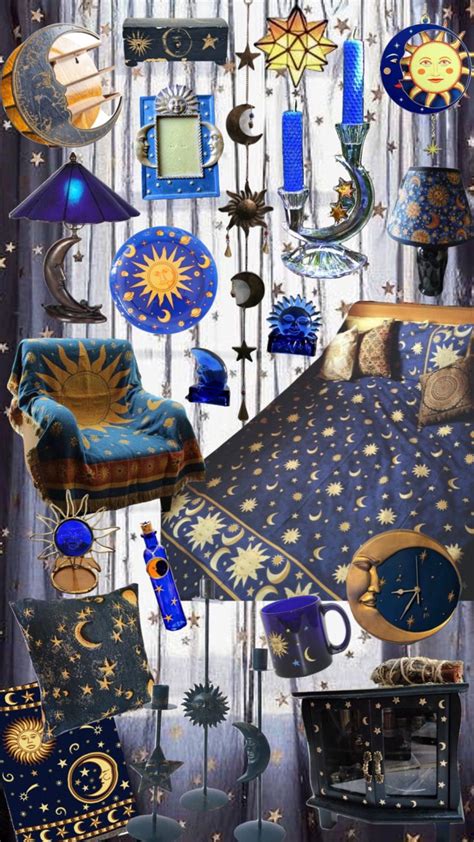 A Collage Of Various Items In The Shape Of Stars And Moon On A Bed