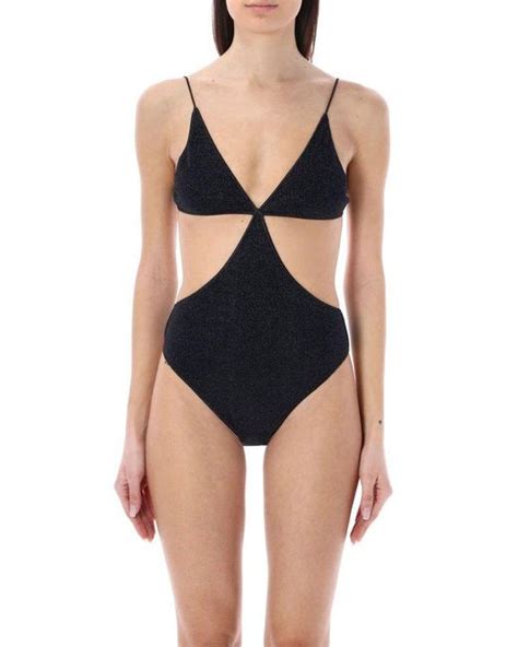 Oséree Lumiere Cut Out Maillot In Blue Lyst