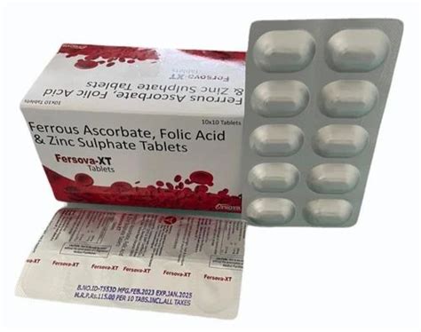 Ferrous Ascorbate Folic Acid Zinc Sulphate Tablets At Rs Box