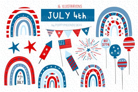 July Th Clipart Set By Poppymoon Design Thehungryjpeg