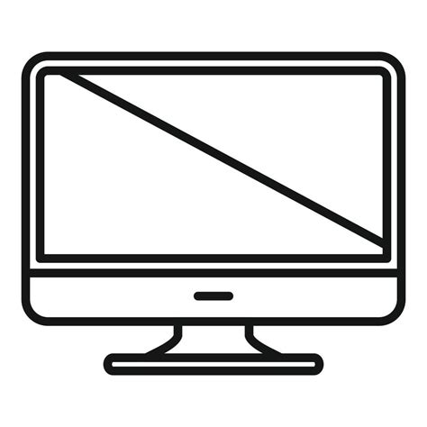 Monitor Interface Icon Outline Vector Screen Computer 14935915 Vector