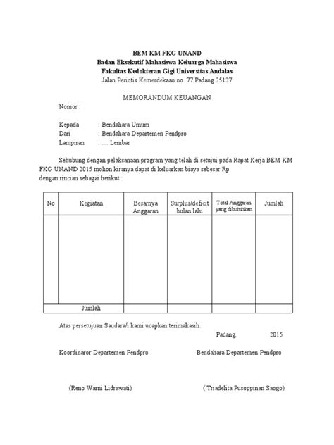 Form Permintaan Dana Pendpro Pdf