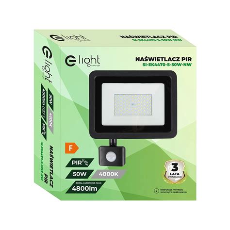 Eko Light Naświetlacz LED 50W 4000lm 4000K IP65 czujnik PIR kupuj w OBI