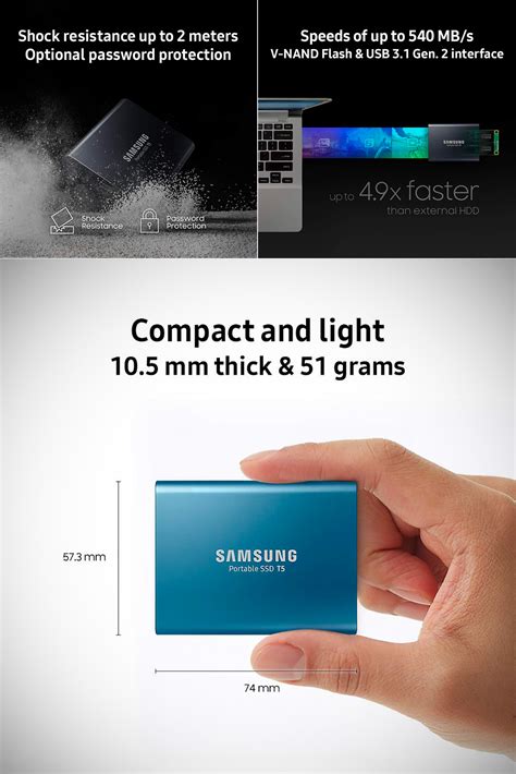 Don't Pay $130, Get Samsung's T5 Portable 500GB SSD for $97.99 Shipped ...