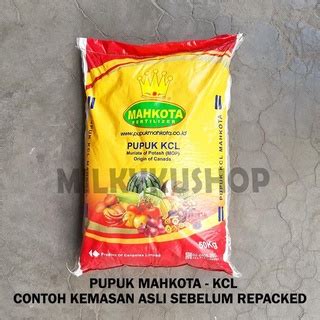 Jual Pupuk Kcl Mahkota Origin Canada Muriate Of Potash Mop Repack Kg