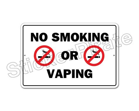 Aluminum No Smoking Or Vaping 8 X 12 Funny Metal Novelty Sign Ns