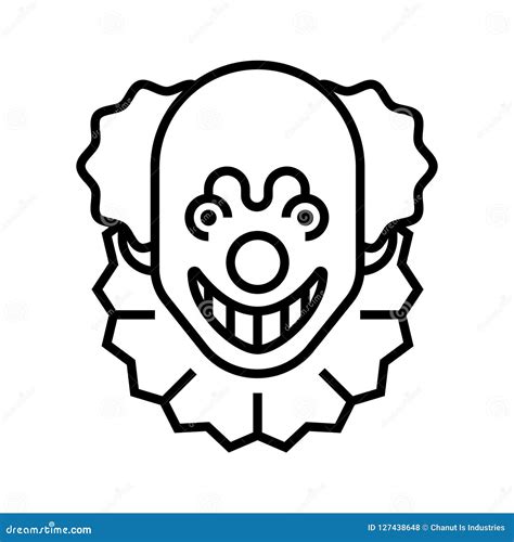 Clown Line Illustration Stock Vector Illustration Of Halloween 127438648