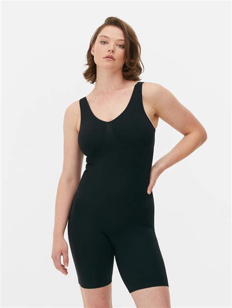 Womens Black Shaping Body Unitard Primark