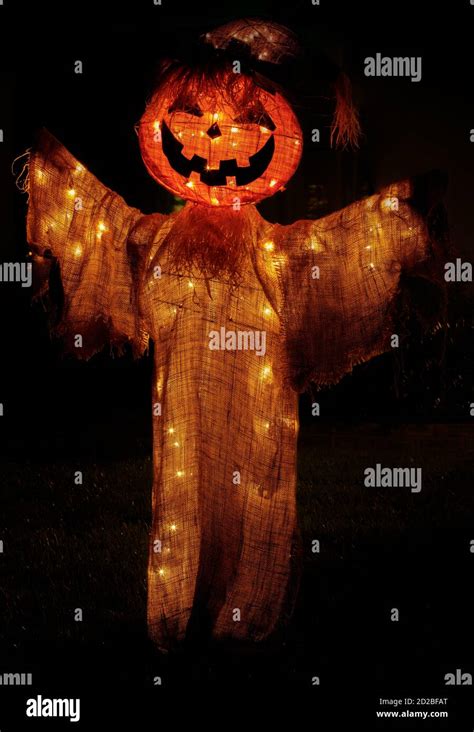 Halloween Background Pumpkin Scarecrow Hi Res Stock Photography And