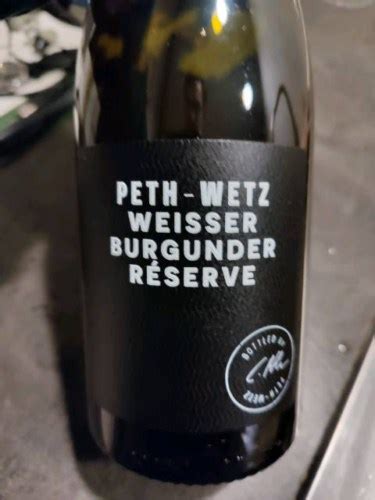 2020 Peth Wetz Weisser Burgunder Réserve Vivino