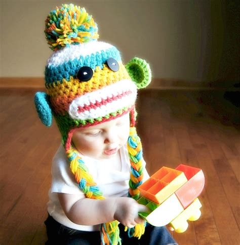 Colorful Stripe Sock Monkey Hat By Honeybearhillmn On Etsy