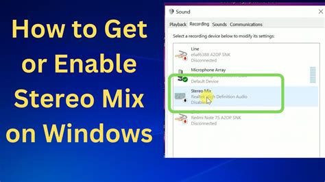 How To Get Or Enable Stereo Mix On Windows Youtube