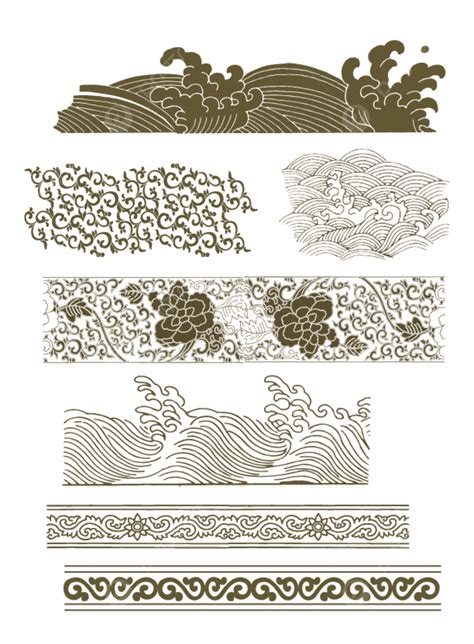 중국 풍 고전 무늬 테두리 물결 무늬 장식 패턴 고풍 단순한 Png 일러스트 및 벡터 에 대한 무료 다운로드 Pngtree