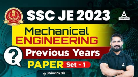 Ssc Je Ssc Je Previous Year Question Paper Mechanical Set