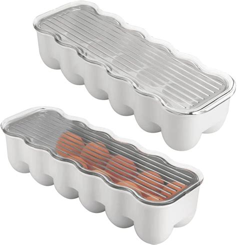 Amazon Mdesign Stackable Plastic Covered Egg Tray Holder Storage