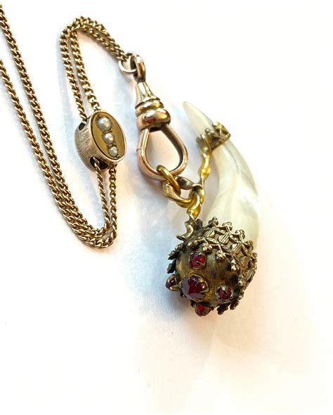 Antique Victorian Slide Chain Necklace Mother Of Pearl Jeweled Etsy