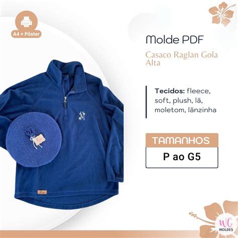 MOLDE CASACO RAGLAN GOLA ALTA Moldes WG Hotmart