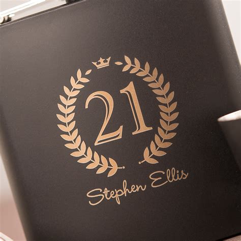 Personalised Matte Black Hip Flask 21 GettingPersonal