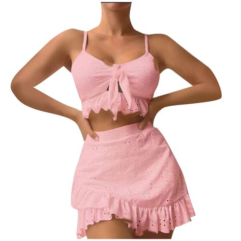 Mrat High Waisted Thong Bikini Summer Women S Fashion Solid Color