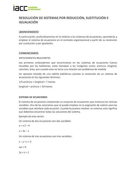 S Notas Profundizacion Acc Matma Resoluci N De Sistemas Por