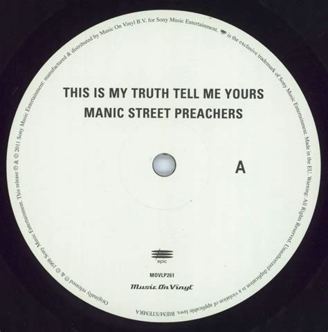 Manic Street Preachers This Is My Truth Tell Me Yours Uk Vinyl Lp