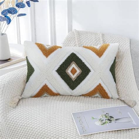 Amazon Boho Lumbar Throw Pillow Covers X Modern Mid Century