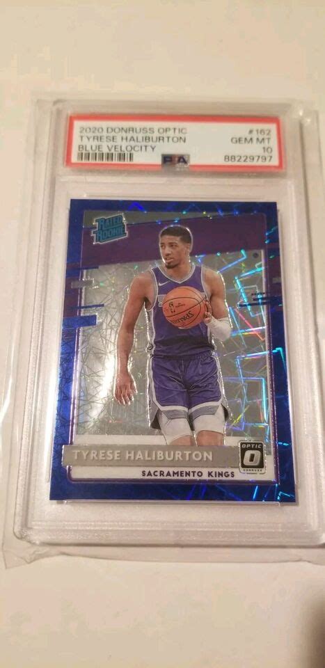 2020 21 Donruss Optic Tyrese Haliburton Rated Rookie Blue Velocity 162