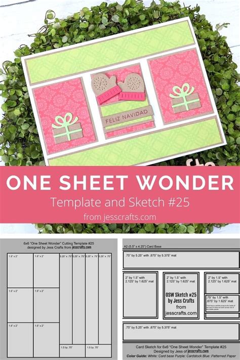 One Sheet Wonder Cardmaking Template 25 Jess Crafts Card Making