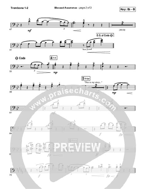 Blessed Assurance Worship Choir Sab Trombone Sheet Music Pdf Cain