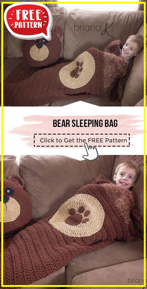 Crochet bear sleeping bag blanket free pattern – Artofit