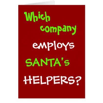 Funny Hr Christmas Card Santa Human Resources Joke Zazzle