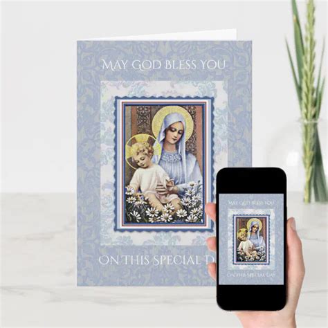 Happy Mothers Day Virgin Mary Religious Card Zazzle