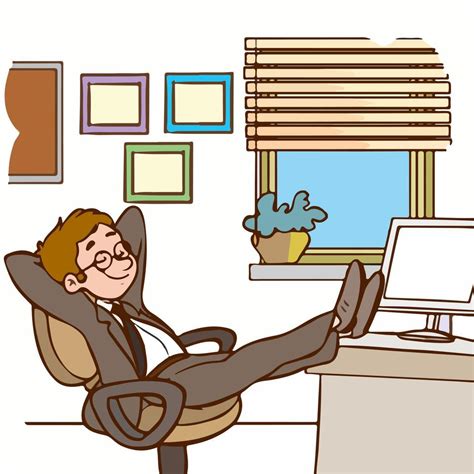 Lazy Office Worker Cartoon Vector Illustration Vector Art At