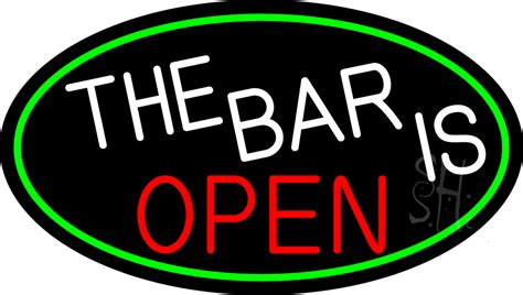 bar open neon sign