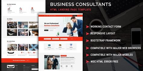 Consultant Html Landing Page Template By Pennyblack Codester